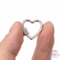 Διακοσμητικό κούμπωμα με σχήμα καρδιά, ασημί, 18.5mm, 1τμχ. Κουμπώματα διακοσμητικά