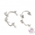 Σκουλαρίκια cuff earrings, πεταλούδες, με ζιργκόν ασημί, 49mm, 1τμχ Cuff earrings