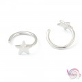 Σκουλαρίκια cuff earrings, με αστέρι, ασημί, 15mm, 1ζεύγος cuff earrings