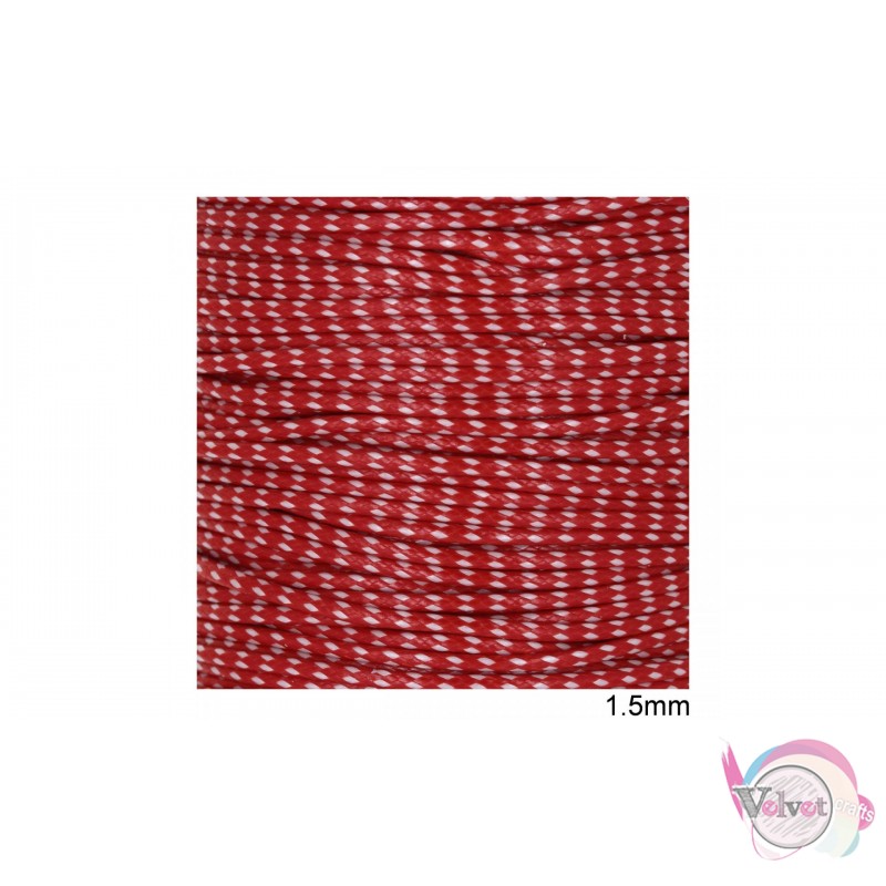 Κορδόνι snakecord για Μάρτη, κόκκινο-άσπρο, 1.5mm, 10 μέτρα Κορδόνια φίδι