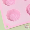 Καλούπι σιλικόνης για σαπούνια, με σχέδιο λουλούδια τριαντάφυλλα, ροζ, 28cm, 1τμχ. Καλούπια σιλικόνης