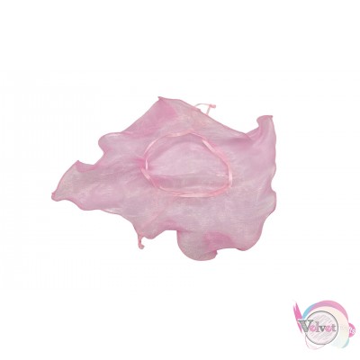 Organza strainer with mesh, pink, 23cm, 10pcs. Tulle