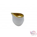 Ατσάλινo δαχτυλίδι με λευκό σμάλτο, χρυσό, 17mm, 1τμχ Δαχτυλίδια γυναικεία
