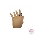 Ατσάλινo δαχτυλίδι, με σχέδιο ορθογώνιο, ασημί, 15mm, 1τμχ Δαχτυλίδια γυναικεία