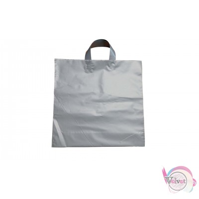 Πλαστική σακούλα, με χερούλι, γκρι, 39.5x40.5cm, 1kg. Σακούλες