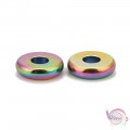 Ατσάλινες χάντρες στρόγγυλες, ροδέλα, rainbow πολύχρωμες, 6mm, 10τμχ Ατσάλινες Χάντρες