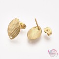 Ατσάλινα σκουλαρίκια για κρέμασμα, με σχέδιο, χρυσό, 14.5mm, 4τμχ. Εξαρτήματα