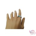 Ατσάλινo δαχτυλίδι με πολύχρωμο σμάλτο ματάκι, ασημί, 10mm, 1τμχ Δαχτυλίδια γυναικεία