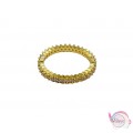 Ατσάλινo δαχτυλίδι με ζιργκόν, χρυσό, 3mm, 1τμχ Δαχτυλίδια γυναικεία