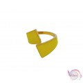 Ατσάλινo δαχτυλίδι με κίτρινο σμάλτο, χρυσό, 20mm, 1τμχ Δαχτυλίδια γυναικεία