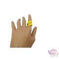 Ατσάλινo δαχτυλίδι με κίτρινο σμάλτο, ασημί, 30mm, 1τμχ Δαχτυλίδια γυναικεία