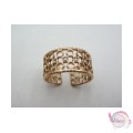 Ατσάλινο δαχτυλίδι με στρας, ροζ χρυσό, 10mm, 1τμχ. Aτσάλινα γυναικεία δαχτυλίδια