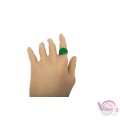 Ατσάλινo δαχτυλίδι με πράσινο σμάλτο, ασημί, 15mm, 1τμχ Δαχτυλίδια γυναικεία