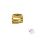 Ατσάλινo δαχτυλίδι, με σχέδιο ορθογώνιο, χρυσό, 15mm, 1τμχ Δαχτυλίδια γυναικεία