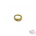 Ατσάλινο δαχτυλίδι με ζιργκόν, χρυσό, 1τμχ Δαχτυλίδια γυναικεία