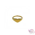 Ατσάλινο δαχτυλίδι με καρδιά, χρυσό, 10mm, 1τμχ Δαχτυλίδια γυναικεία