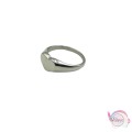 Ατσάλινο δαχτυλίδι με καρδιά, ασημί, 10mm, 1τμχ Δαχτυλίδια γυναικεία