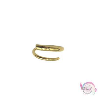 Ατσάλινο δαχτυλίδι με γεωμετρικό σχέδιο, χρυσό, 1τμχ Δαχτυλίδια γυναικεία