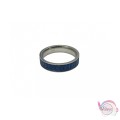 Ατσάλινο δαχτυλίδι με μπλε κρυσταλλάκια, ασημί, 1τμχ Δαχτυλίδια γυναικεία