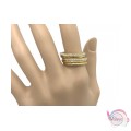 Ατσάλινα δαχτυλίδια με κρυσταλλάκια, σετ βεράκια, χρυσό, 5τμχ Δαχτυλίδια γυναικεία