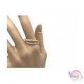 Ατσάλινα δαχτυλίδια με κρυσταλλάκια, σετ βεράκια, χρυσό, 2τμχ Δαχτυλίδια γυναικεία