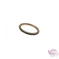 Ατσάλινo δαχτυλίδι βεράκι με μαύρα κρυσταλλάκια, χρυσό-ροζ, 1τμχ Δαχτυλίδια γυναικεία