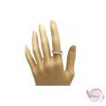 Ατσάλινο δαχτυλίδι με πέρλα, ασημί, 2mm, 1τμχ Δαχτυλίδια γυναικεία