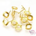 Ατσάλινη βάση για σκουλαρίκια, χρυσό, 12mm, 4τμχ. Εξαρτήματα
