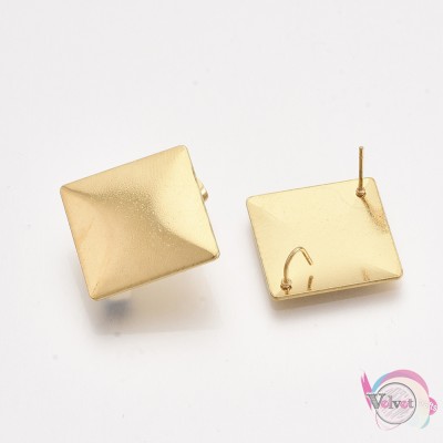Ατσάλινα σκουλαρίκια, για δημιουργία, ρόμβος, χρυσό, 27.5mm, 4τμχ. Εξαρτήματα