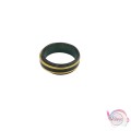 Ατσάλινο δαχτυλίδι, χρυσό-μαύρο, 7cm, 1τμχ Δαχτυλίδια ανδρικά 