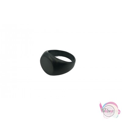 Ατσάλινο δαχτυλίδι στρόγγυλο, μαύρο ματ, 15mm, 1τμχ Δαχτυλίδια ανδρικά 