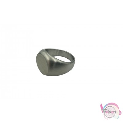 Ατσάλινο δαχτυλίδι στρόγγυλο, ασημί ματ, 15mm, 1τμχ Δαχτυλίδια ανδρικά 