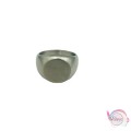 Ατσάλινο δαχτυλίδι στρόγγυλο, ασημί ματ, 15mm, 1τμχ Δαχτυλίδια ανδρικά 