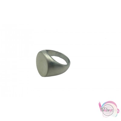 Ατσάλινο δαχτυλίδι οβάλ, ασημί ματ, 17mm, 1τμχ Δαχτυλίδια ανδρικά 