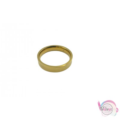 Ατσάλινο δαχτυλίδι, βεράκι, χρυσό, 5mm, 1τμχ Δαχτυλίδια ανδρικά 