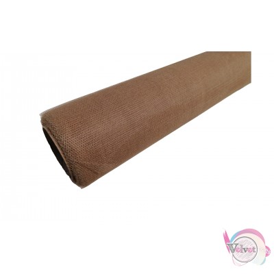 Greek tulle roll, chocholate, 70cmx20meters. Fabrics-Rolls