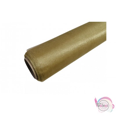 Greek tulle roll, golden, 70cmx20meters. Fabrics-Rolls