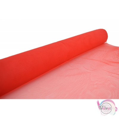 Greek tulle roll, honeycomb, red, 70cmx20meters. Fabrics-Rolls