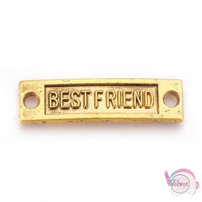 Σύνδεσμος BEST FRIEND, χρυσό, 35mm, 10τμχ. Διάφορα Links