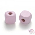 Ξύλινες χάντρες κύβοι, ροζ, 10mm,   150τμχ. Ξύλο