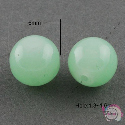Γυάλινες Jade Look, πράσινο απαλό,  6mm,  περίπου 133τμχ Jade Look