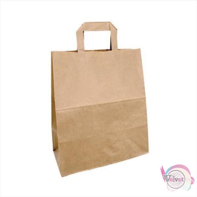 Τσάντα χάρτινη με πλακέ χερούλι, κραφτ, 32x16x35cm, 1τμχ. Σακούλες
