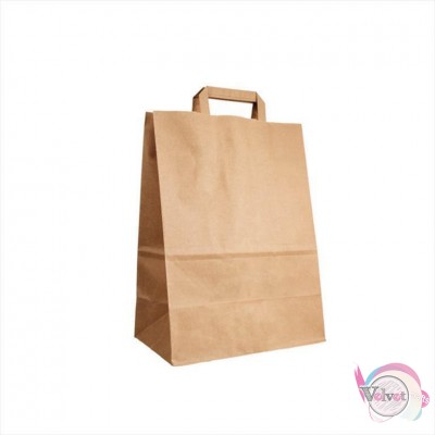Τσάντα χάρτινη με πλακέ χερούλι, κραφτ, 26x17x26cm, 1τμχ. Σακούλες