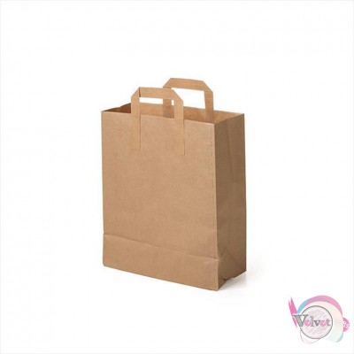 Τσάντα χάρτινη με πλακέ χερούλι, κραφτ, 28x17x29cm, 1τμχ. Σακούλες