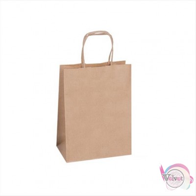 Τσάντα χάρτινη με στριφτό χερούλι, κραφτ, 22x10x28cm, 1τμχ. Συσκευασίες