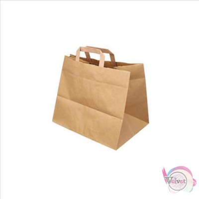 Τσάντα χάρτινη με πλακέ χερούλι, κραφτ, 32x21x26cm, 1τμχ. Σακούλες