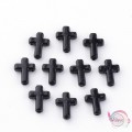 Ακρυλικοί σταυροί περαστοί, μαύρο, 16x12mm,   50τμχ. Ακρυλικές χάντρες