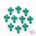 Ακρυλικοί σταυροί περαστοί, πράσινο, 16x12mm,  50τμχ. Ακρυλικές χάντρες