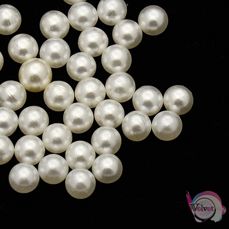 Ακρυλικές πέρλες χωρίς τρύπα, λευκές, 6mm, 250τμχ. Ακρυλικές Πέρλες