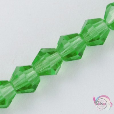 Κρυσταλλάκια, κωνικά, τύπου Swarovski, πράσινο, 6mm, περίπου 50τμχ. 6mm